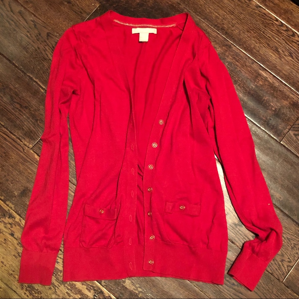 Red banana republic cardigan